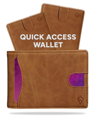 AKIELO Geldbörse Faltbar mit Zuglasche – RFID Schutz und Geschenkbox – Stylischer Herren Geldbeutel – Kontaktloser Kreditkartenschutz Wallet (Delta - Hellbraune Ausgabe) von AKIELO