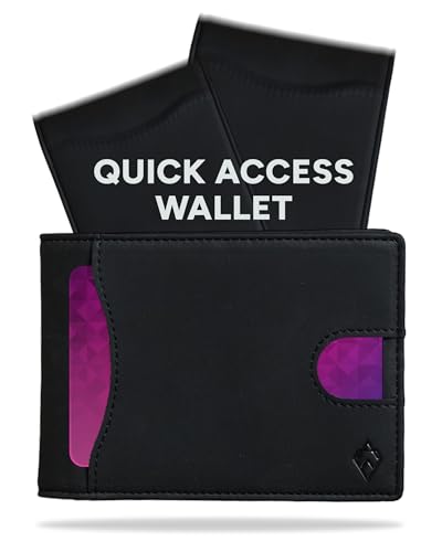 AKIELO Geldbörse Faltbar mit Zuglasche – RFID Schutz und Geschenkbox – Stylischer Herren Geldbeutel – Kontaktloser Kreditkartenschutz Wallet (Delta - Schwarze Ausgabe) von AKIELO