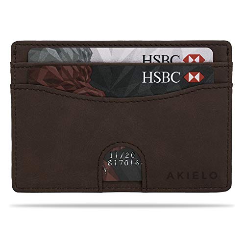 AKIELO Kartenetui mit RFID Schutz und Geschenkbox – Minimalistisch Herren Geldbörse – Kompakte und Schlanke Wallet (Echo Kollektion) von AKIELO