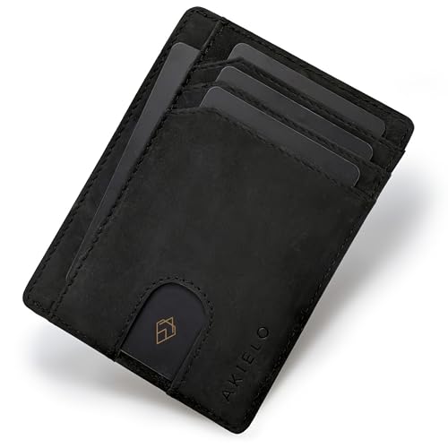 AKIELO Kartenetui mit RFID Schutz und Geschenkbox – Minimalistisch Herren Geldbörse – Ultradünne Wallet (Bravo Kollektion) von AKIELO