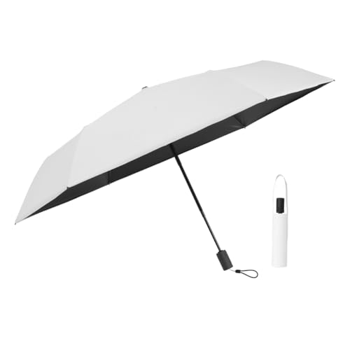 Taschenschirm Auf-Zu Automatik Safety Einfach Zu Bedienen Extra Leicht 230g Windproof Sonnenschutz Regenschirm Freien Regenschirm für Kinder (weiß) von AKINOYAMA