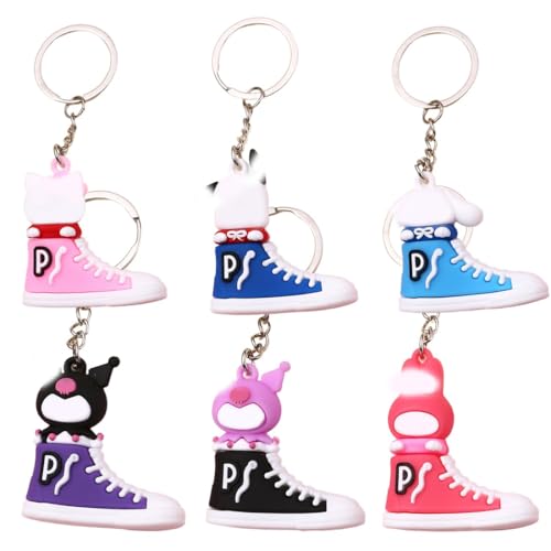 AKJAXQU Mini Sneaker Schlüsselanhänger, 6 Stück Sneaker Schuh Keychain, Frauen Souvenir Geschenk von AKJAXQU