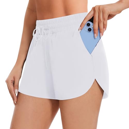 AKKQHH Sport Shorts Damen Sporthose Kurz mit Tasche Sommer Atmungsaktive Laufhose Schnelltrocknende Running Fitness Yoga Trainingshose Jogginghose(Weiß,S) AKKQHH Sport Shorts Damen Sporthose Kurz mit Tasche Sommer Atmungsaktive Laufhose Schnelltrocknende Running Fitness Yoga Trainingshose Jogginghose(Weiß,S) von AKKQHH