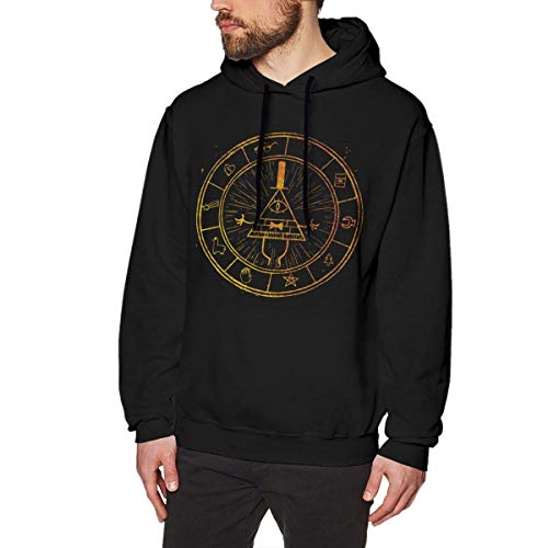 AKKUI Hooded Sweat Herren Kapuzenpullover Bill Cipher-Gravity Falls Mens Hoodies Long Sleeve T-Shirt Pullover Hooded Sweatshirt von AKKUI