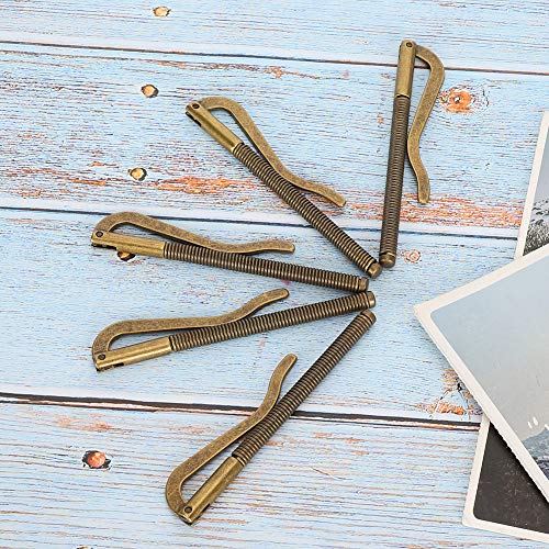 AKLOSIPY 5 PCs Elektroplierter Stahl -Kassenclip mit Hoher Härtefeder für Lederbrieftaschen, 85 Mm - 4 Farboptionen (antike Bronze) von AKLOSIPY
