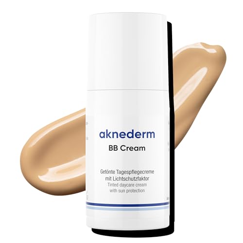 aknederm BB Cream - getönte Tagescreme mit Lichtschutzfaktor 25 - BB Creme für einen ebenmäßigen Teint - parfümfreier Tinted Moisturizer ideal für zu Akne neigende Haut & Pickel von AKNEDERM