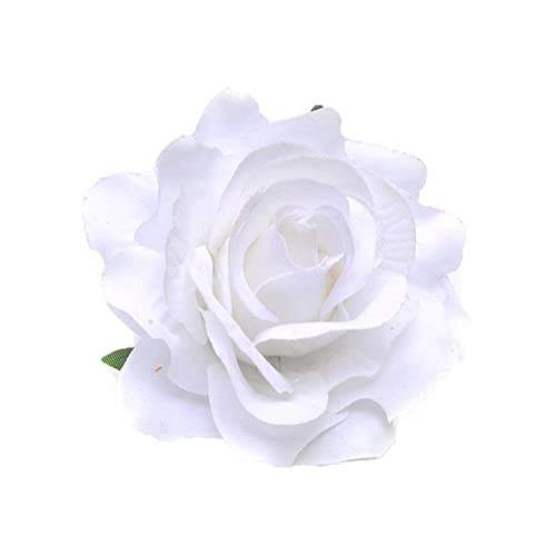 AKOAK 1 Packung Rose Haarspange Böhmische Blume Brosche Braut Urlaub Haarschmuck Flamenco-Hochzeit Party Urlaub Kopf Kopfbedeckung Frauen Haarschmuck Sonnenblende Hut tägliche Dekorationen (weiß) von AKOAK