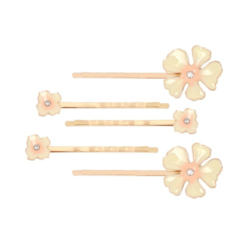 AKOAK 5 Stück/Set vergoldete Blumenclips Kristall Haarschmuck Strass Hochzeit Haarspange Braut Hochzeit Party Mädchen (weiß) von AKOAK