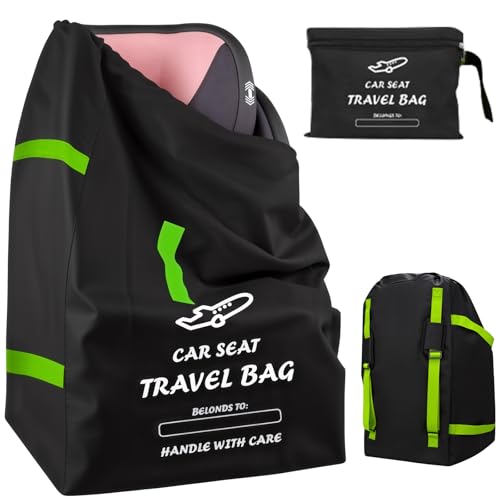 Transporttasche Kindersitz für Flugreisen, Kindersitz Gate-Check-Transporttasche Inklusive Schultergurt, Autositz-Reisetasche Strapazierfähig für Kinderwagen Passend für die Meisten Autositze von AKOFIC