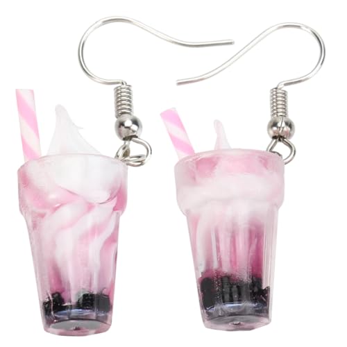 AKOOSY 1 Paar Milchtee-Ohrringe Ohrring-Piercing Cartoon-Ohrringe Ohrhänger Frauen süße ohrringe Mädchenohrringe Ohrtropfen mit Eiscreme-Anhänger Ohr Zubehör Legierung Rosa AKOOSY 1 Paar Milchtee-Ohrringe Ohrring-Piercing Cartoon-Ohrringe Ohrhänger Frauen süße ohrringe Mädchenohrringe Ohrtropfen mit Eiscreme-Anhänger Ohr Zubehör Legierung Rosa von AKOOSY