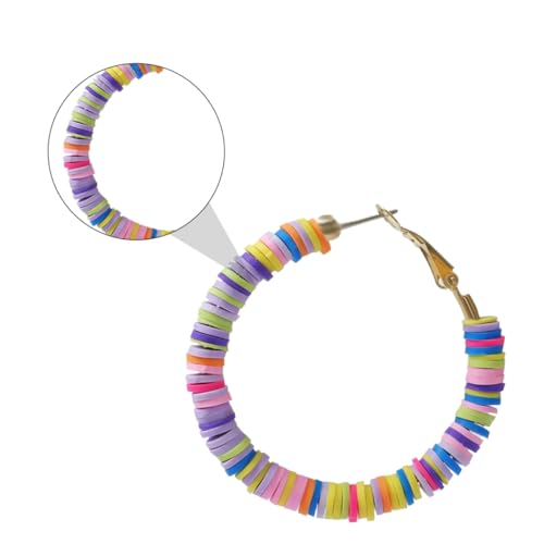 AKOOSY 1 Paar Ohrringe Aus Polychromem Ton Für Fallen Runder Ohrhänger Ohrentropfen Natürliche Ohrringe Ohranhänger Im Einfachen Stil Strand Ohrschmuck Tonohrringe Colorful Polymer-ton von AKOOSY