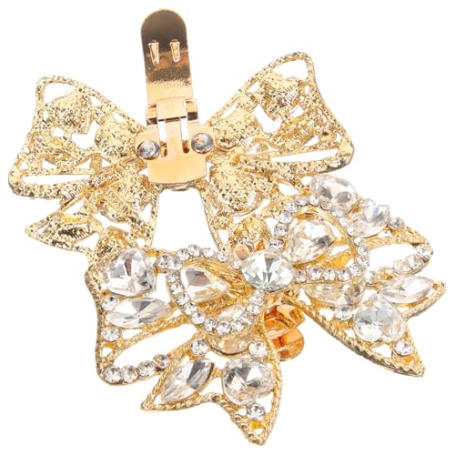 AKOOSY 1 Paar Schuhclips mit Schleifen und Strasssteinen Abnehmbare Schuhschnallen für Damen Hochzeits und Partyaccessoires Passend für Verschiedene Schuharten Leicht und Langlebig Gold von AKOOSY