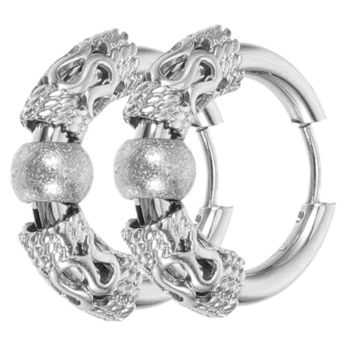 AKOOSY 1 Paar Vintage Dragon Hoop Earrings für Damen Stahlfarbe mit Sandball Design Hautfreundlich und für als zu Weihnachten Valentinstag oder Geburtstagsfeiern AKOOSY 1 Paar Vintage Dragon Hoop Earrings für Damen Stahlfarbe mit Sandball Design Hautfreundlich und für als zu Weihnachten Valentinstag oder Geburtstagsfeiern von AKOOSY