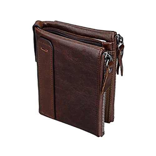 AKOOSY 1 Stück Diebstahl-Bürstenclip schlank Brieftasche für Männer kreditkartenhalter Credit Card Holder Herrenbrieftasche Retro-Geldbörse mit Reißverschluss kompakte Brieftasche Brown von AKOOSY