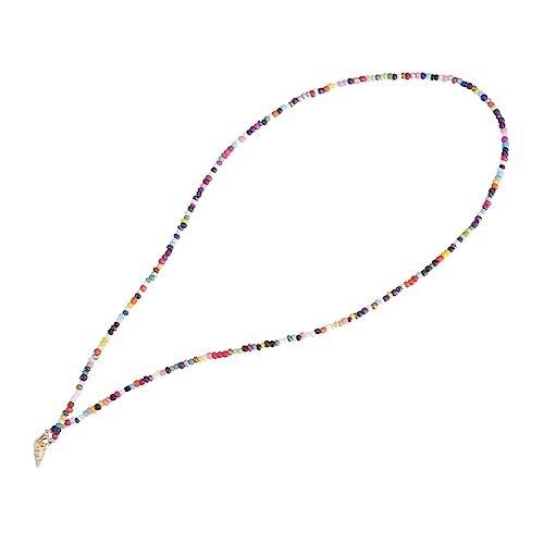 AKOOSY 1 Stück Kristall Reisperlenkette Buntes Ketten Halskette Boho -farbige Halskette Boho-Schmuck bunte Perlenkette Perlenketten Mehrfarbige Perlenkette Legierung von AKOOSY