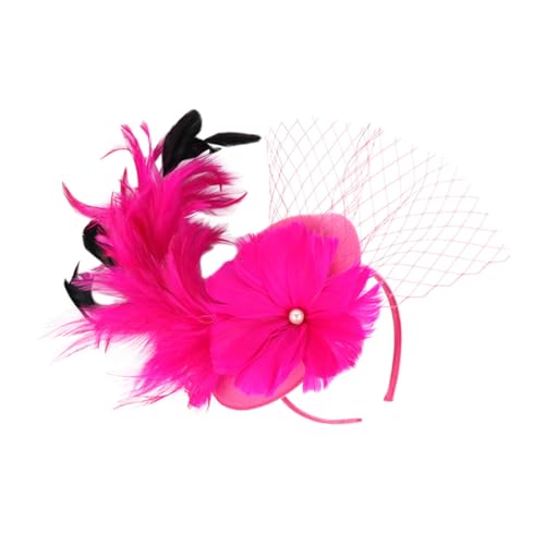 AKOOSY 1 Stück Mini Fascinator Hut für Damen Eleganter Haarclip mit Schleier Federn Hochzeiten Partys Festliche Anlässe für Brautjungfer von AKOOSY