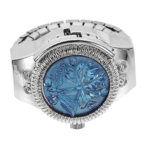 AKOOSY 1 Stück ringförmige Uhr scchöne bescherung schöe bescherung Blaue Uhr Schmuckuhr Damenringuhr geformt Girly Trendy runden Ring entworfene Uhr modischer Uhrenring Zinklegierung Blue von AKOOSY