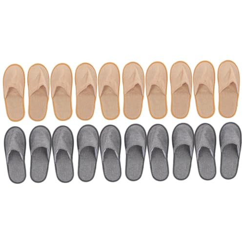 AKOOSY 10 Paare Faltbare Hausschuhe Geschlossene Zehen Leichte Portable Gästepantoffeln für Damen und Herren Rutschfest Kompakt für Reise Urlaub und Hausgebrauch von AKOOSY