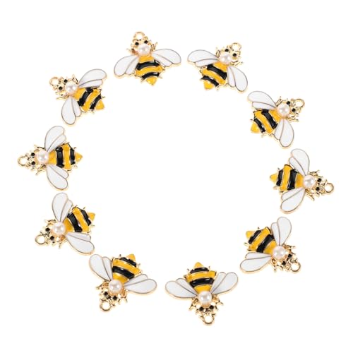 AKOOSY 10 Stück Teiliges Bienen anhänger Legierung DIY Schmuckherstellung Zubehör Bienenförmige Charms für Halsketten Armbänder und Ohrringe für Kreative Bastelprojekte von AKOOSY