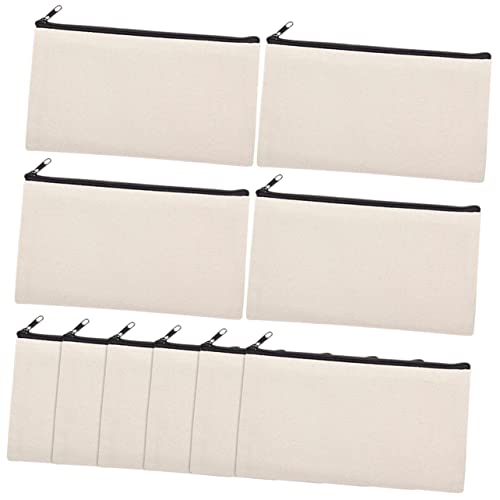 AKOOSY 10 Stück Teiliges Canvas DIY Kosmetiktaschen Leere Sublimations Beutel mit Reißverschluss Vielseitige Schmink und Federmäppchen Leichte Reise und Aufbewahrungstaschen zum Bemalen AKOOSY 10 Stück Teiliges Canvas DIY Kosmetiktaschen Leere Sublimations Beutel mit Reißverschluss Vielseitige Schmink und Federmäppchen Leichte Reise und Aufbewahrungstaschen zum Bemalen von AKOOSY