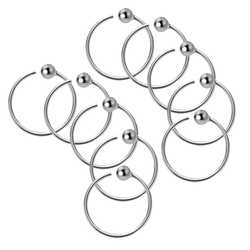 AKOOSY 10 Stück Teiliges Cartilage Hoop Septum Hoop Ohrring aus Reinem Silber Runde Ohrstecker für Damen Geeignet für Tragus Piercing Vielseitiger Schmuck für Alltag und Party von AKOOSY