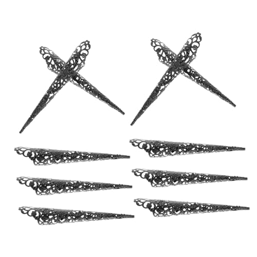 AKOOSY 10 Stück Teiliges Dekorative Fingerkrallen mit Hohlem Design Atmungsaktive Leichte Cosplay Nagelspitzen Einfach Anzubringen Entfernen für Halloween Party kostüme von AKOOSY