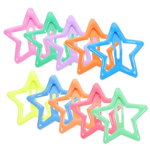 AKOOSY 10 Stück Teiliges Stern Haarspangen für Mädchen Bunte Metall Snap Clips Sichere Haarschmuck für Junge Mädchen und Vielseitig für und Flechtfrisuren für Alltag und Festlichkeiten von AKOOSY