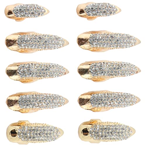 AKOOSY 10 Stück Teiliges Vintage Gothic Fingernagelringe mit Strass Verstellbare Klauenringe für Damen und Herren Langlebig Geeignet für Halloween Party Cosplay und Bühnenauftritte von AKOOSY