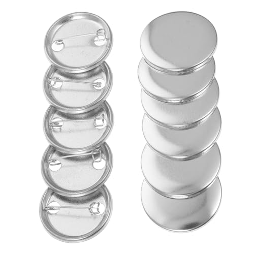 AKOOSY 100 Sätze DIY Button Badges Metallrohlinge mit Transparenter Folie Robuste Abzeichen bastelmaterialien für Anstecker Wiederverwendbar Geeignet für Kleidung Schuhe Accessoires von AKOOSY