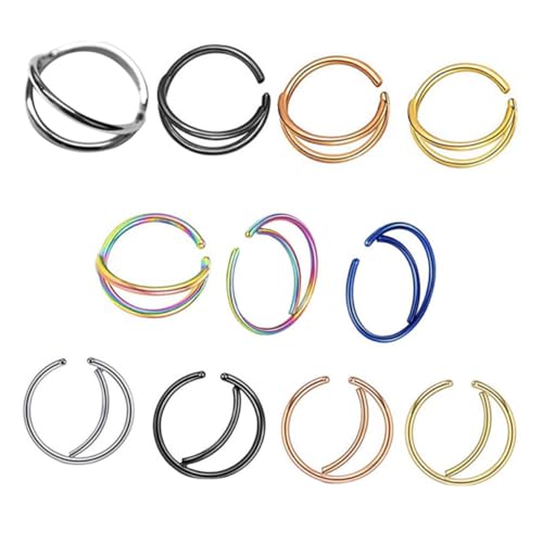 AKOOSY 11 Stück Teiliges Edelstahl Mond Nasenringe Nasenpiercing Schmuck Rostfrei Modische Nasenstecker für Damen und Herren Vielseitig Tragbar für Alltag Party Hochzeit AKOOSY 11 Stück Teiliges Edelstahl Mond Nasenringe Nasenpiercing Schmuck Rostfrei Modische Nasenstecker für Damen und Herren Vielseitig Tragbar für Alltag Party Hochzeit von AKOOSY