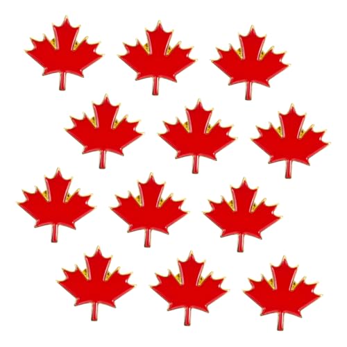 AKOOSY 12 Stück Ahornblatt-emaille-anstecknadeln Aus Metall Mit Kanadischer Flagge Für Den Alltag Und Die Feierlichkeiten Zum Kanada-tag von AKOOSY