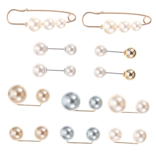 AKOOSY 12 Stück Teiliges Brooch Pin mit Eleganten Perlen Vielseitige Cardigan Sicherheitsnadeln und Kreative Broschen zur Kleiderfixierung Praktisch als Taillen von AKOOSY