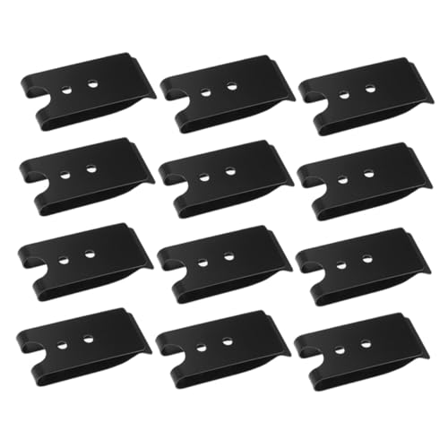 AKOOSY 12 Stück Teiliges Metall gürtelclips mit Federverschluss Schwarz Lackiert Gelocht Sicherer Halt für Taschen Lederwaren DIY Bastelprojekte Robust und Vielseitig für Outdoor und von AKOOSY