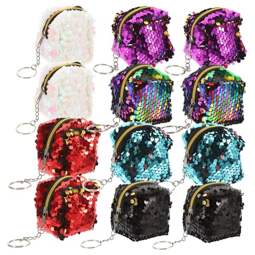 AKOOSY 12 Stück Teiliges Quadratische Mini münztaschen aus Strapazierfähigem Material Stilvolle Kleine Aufbewahrungstaschen für Schlüssel Lippenstift Kopfhörer für Alltag Schule Reisen von AKOOSY