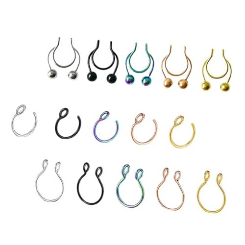 AKOOSY 15 Stück Teiliges Set Nasenringe Nasenpiercing Schmuck Körperpiercing Zubehör Modisch und Langlebig für Damen und Herren von AKOOSY