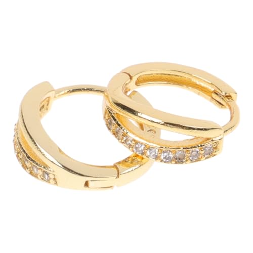 AKOOSY 1Paar Damen Ohrhänger mit Creolen Goldene Kreisohrringe mit Zirkonia Hypoallergen Schmuckstücke für Frauen für Besondere Anlässe von AKOOSY