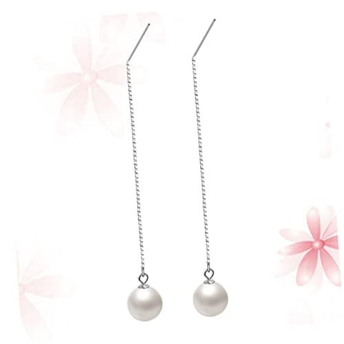 AKOOSY Damenohrringe Aus Sterlingsilber Mit Perlen Und Quasten Hängende Ohrringe Für Frauen Und Mädchen Modischer Schmuck Für Alltag von AKOOSY