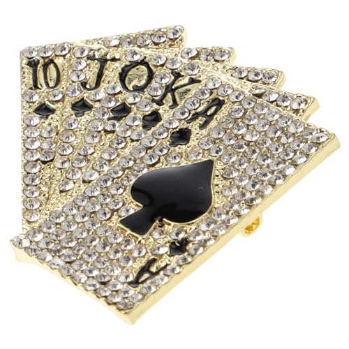 AKOOSY Spielkarten Brosche für Damen und Herren Dekorative Strass Anstecknadel Hip Hop Kleidungsschmuck Corsage für Anzüge und Kleider Einzigartiges Design für Partys und Anlässe von AKOOSY