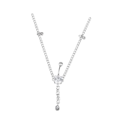 AKOOSY Taillenkette Mit Strass-design Für Damen Weiß Metallkette Für Jeans Und Hosen Glänzende Kette Für Kleider Und Taschen von AKOOSY