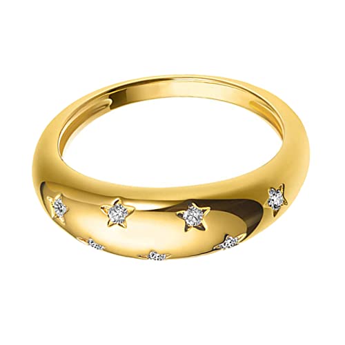 AKOOSY Galvanisierter Zirkon Damen Fingerring Retro Dekor Ring Schmuck Ringe Gold Für Partys Und Tänze von AKOOSY