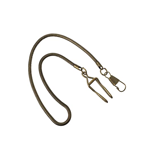 AKOOSY 1Stück Vintage Taschenuhr Kette mit Clip Verschluss Lange Gürtel Brieftaschenkette Dekorative Retro Uhrkette für Uhrenbesitzer Geschenkidee für Männer von AKOOSY