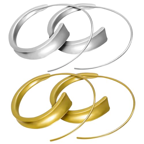 AKOOSY 2 Paare Damen Curl Ohrstecker aus Hautfreundlicher Legierung Runde Ohrringe in Gold Silber Piercing Schmuck für Alltag und Besondere Anlässe AKOOSY 2 Paare Damen Curl Ohrstecker aus Hautfreundlicher Legierung Runde Ohrringe in Gold Silber Piercing Schmuck für Alltag und Besondere Anlässe von AKOOSY