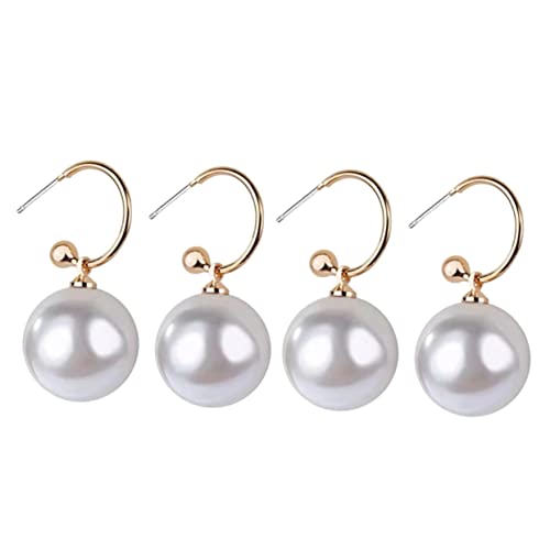 AKOOSY 2 Paare Große Imitationsperlen Ohrringe Damen Ohrstecker Modisch Eleganter Ohrschmuck für Alltag und Festlichkeit Wie Halloween und Karneval von AKOOSY