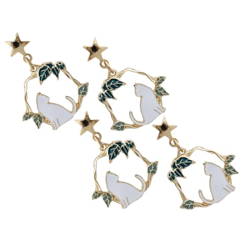 AKOOSY 2 Paare Katzenohrringe Damen Emaille Ohrstecker und Anhänger Ohrringe Leicht und Modisch für Alltag Festival AKOOSY 2 Paare Katzenohrringe Damen Emaille Ohrstecker und Anhänger Ohrringe Leicht und Modisch für Alltag Festival von AKOOSY