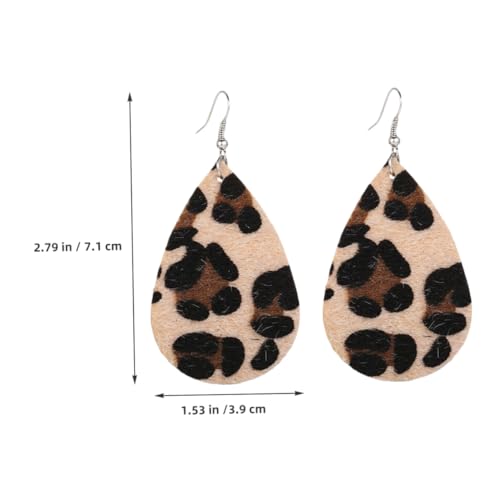 AKOOSY 2 Paare Leichte PU Ohrringe Damen Tropfenform Leopardenmuster Modischer Schmuck Stilvoller Langlebiger Eleganter Teardrop Ohrschmuck für Alltag und Party von AKOOSY