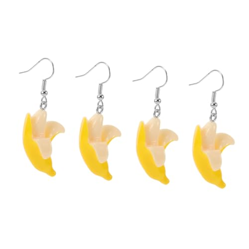 AKOOSY 2 Paare Lustige Bananenohrringe Damen Gelb Dangle Ohrschmuck Kreativ Fruchtig Für Alltag Party Kostüm von AKOOSY