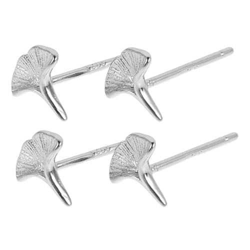 AKOOSY 2 Paare Sterling Silber Ginkgo Ohrstecker Blumige Ohrringe Damen Baumblatt Schmuck Für Alltag Und Festliche Anlässe von AKOOSY