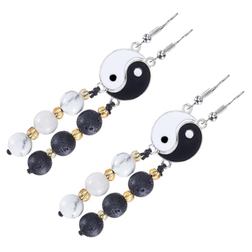 AKOOSY 2 Paare Tai Chi Ohrhänger für Frauen Bagua Ohrringe aus Legierung mit Tropfen Design Ohrdekorationen Leicht Komfortabel Vielseitig Kombinierbar von AKOOSY