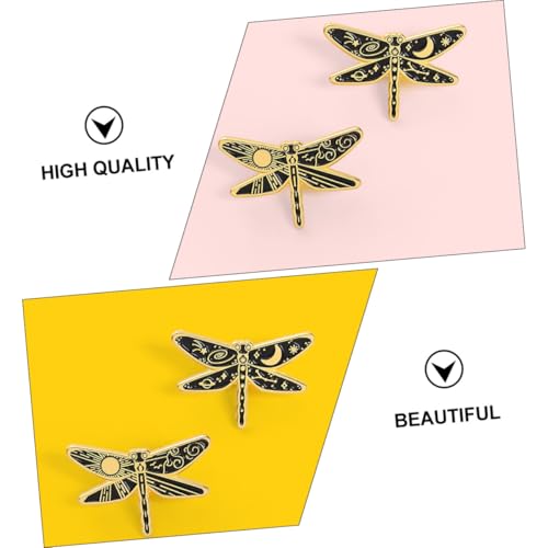 AKOOSY 2 STÜCK Cartoon Libellen Broschen Anstecknadeln mit Mondmotiv Leichte Langlebige für Kleidung Taschen Hüte Kreative Geschenkidee von AKOOSY
