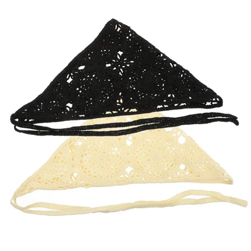 AKOOSY 2 Stck Teiliges Häkel Bandana für Damen Spitzen Dreieckstuch Atmungsaktives Komfortables Haarband in Schwarz und Modisches Accessoire für Alltag Party und Festlichkeiten AKOOSY 2 Stck Teiliges Häkel Bandana für Damen Spitzen Dreieckstuch Atmungsaktives Komfortables Haarband in Schwarz und Modisches Accessoire für Alltag Party und Festlichkeiten von AKOOSY